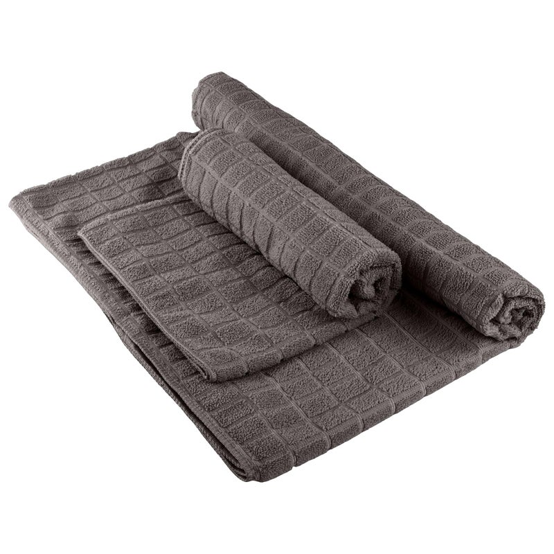 Wakeman Yoga Mat Towel and Gym Towel Set - 2-Piece Non Slip Set for Hot Yoga, Pilates, and Gym - 72â€ x 24â€ Sweat Absorbent and Quick Drying Blanket with Corner Pockets for Mats by Wakeman (Gray) - Image 1