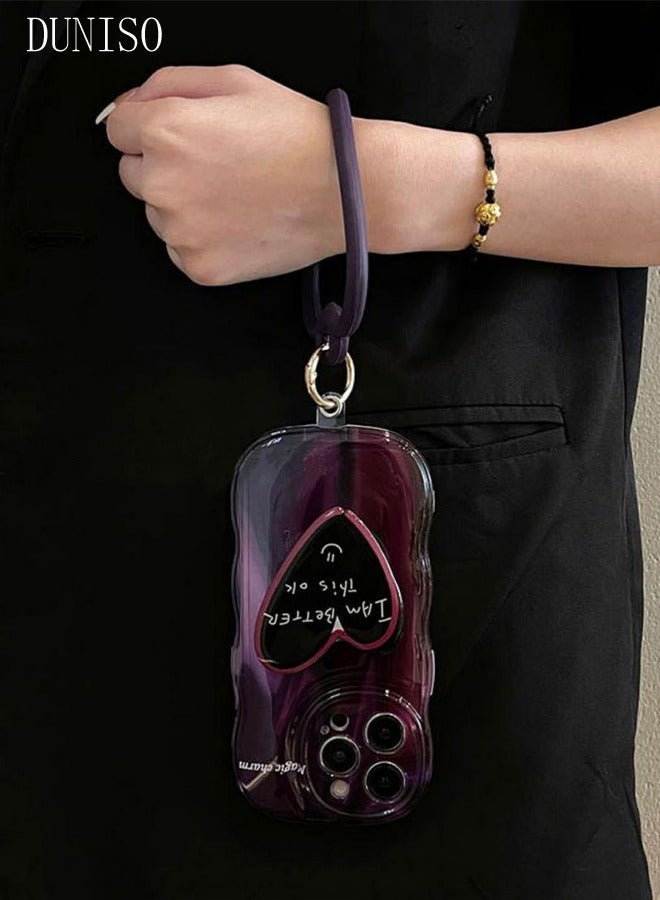 DUNISO iPhone 15 Pro MAX Phone Case 6.7" Full Body Protective Phone Cover With Crossbody Strap Anti-fall Phone Case Built-in Screen and Camera Protector For Apple 15 Pro MAX Phone Case - Image 3