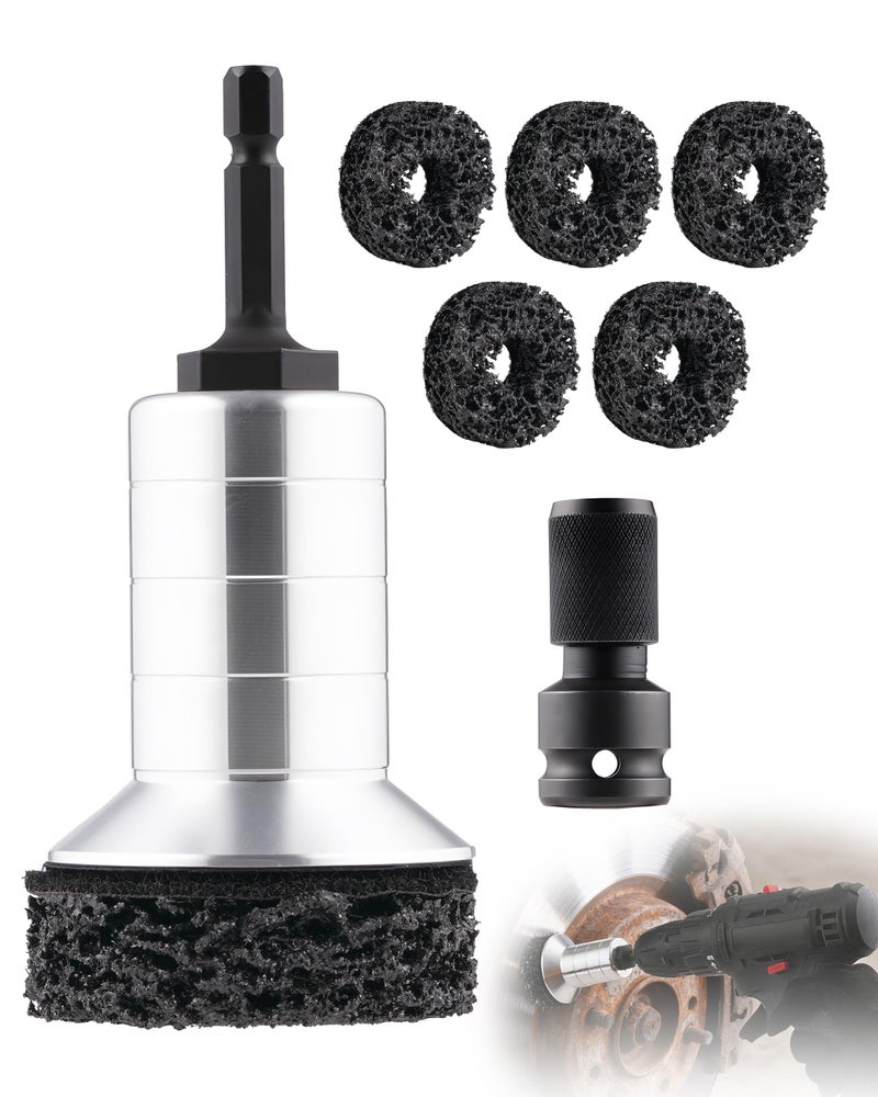 FAITIO Wheel Brake Hub Cleaning Disc,Cleaner Resurfacing Tool Metel Hub Drill Brush Attachments for Rust Remover Wheel Bolt Stud Cleaner Fits Power Drill or 1/2" Impact Driven Wrenches for Brake Rotors Hubs - Image 1