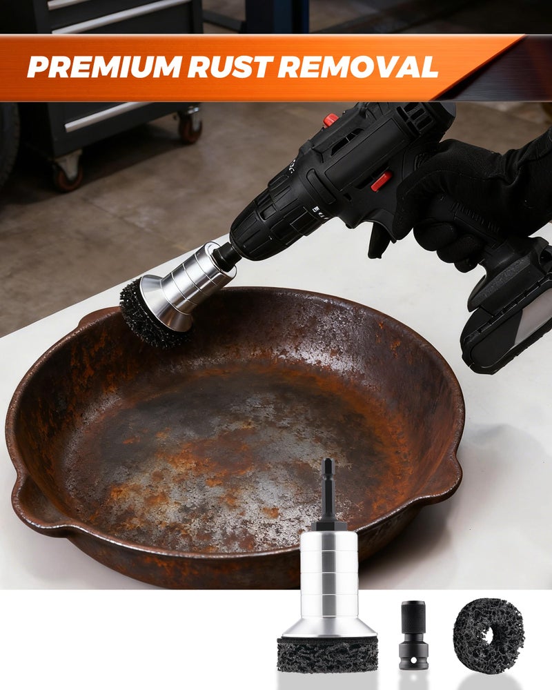 FAITIO Wheel Brake Hub Cleaning Disc,Cleaner Resurfacing Tool Metel Hub Drill Brush Attachments for Rust Remover Wheel Bolt Stud Cleaner Fits Power Drill or 1/2" Impact Driven Wrenches for Brake Rotors Hubs - Image 5