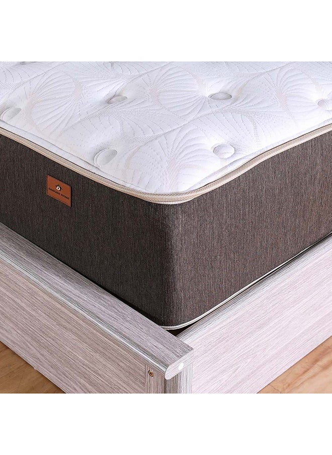 DANUBE HOME Danube Home Bold Pocket Spring Medium Soft Double Mattress Medium Soft Feel Double Bed Mattress Spine Balance For Pressure Relief L200xW120 cm Thickness 30 cm White/Grey  - Image 1