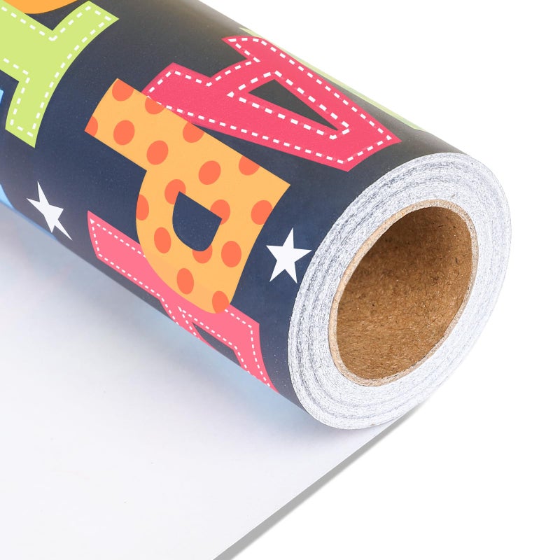 NESCCI Birthday Wrapping Paper,Birthday Gift Wrapping Paper,Wrapping Paper Roll-17 Inch X 32.8 Feet Per roll,Colorful Happy Birthdays Pattern For Boys Girls, Perfect For Birthdays Party, Baby Shower - Image 1