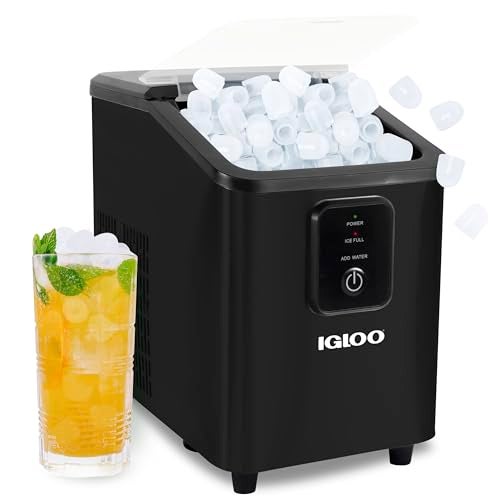 Igloo Self-Cleaning Countertop Ice Maker - Compact and Portable - Creates 26 lbs. Per Day, 8 Pieces Ready Every 7-8 Minutes - Includes Ice Scoop and Basket - Black - Image 1