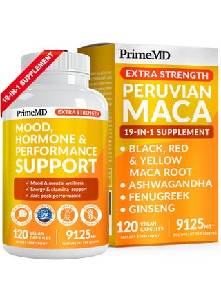 19-in-1 Extra Strength Peruvian Maca Root Capsules - 9125 mg Ashwagandha Supplements with Fenugreek and Ginseng for Mood, Hormone and Performance Support (120 ct) - pzsku/Z89A93737E7D994A24641Z/45/1750326799/d2db7909-ded9-483c-ad81-d1a4556a079d