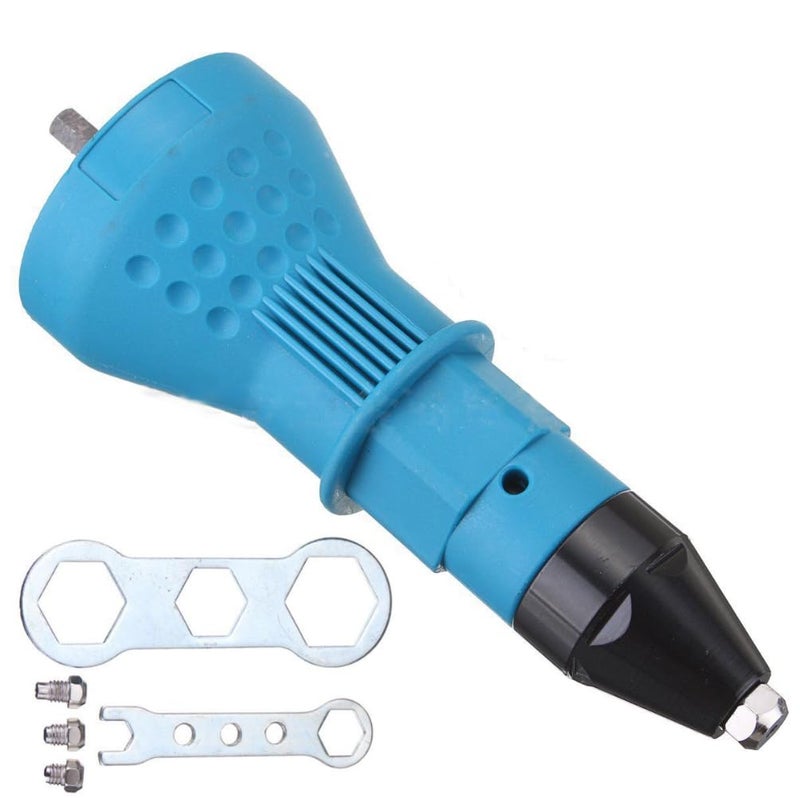 YWHWLX Cordless Electric Rivet Gun Adapter Kit Rivet Nut Drill Adaptor Riveting Tool Insert Nut Hand Tool Power Machine Accessories Blue - Image 3