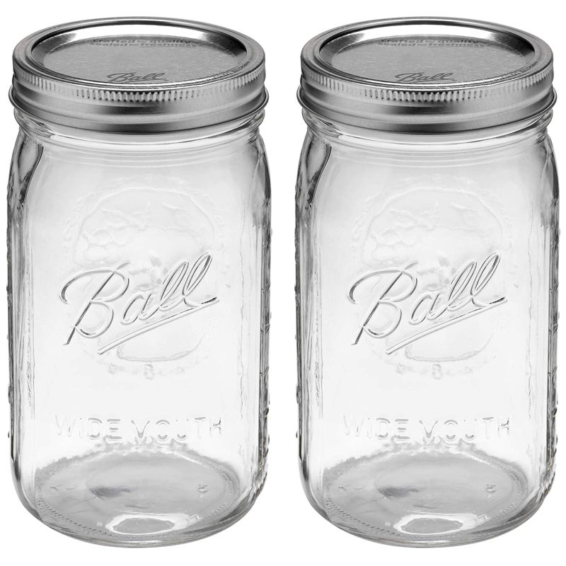 Ball Ball Quart (32oz) Jar with Silver Lid, Wide Mouth, Set of 2  - Image 1