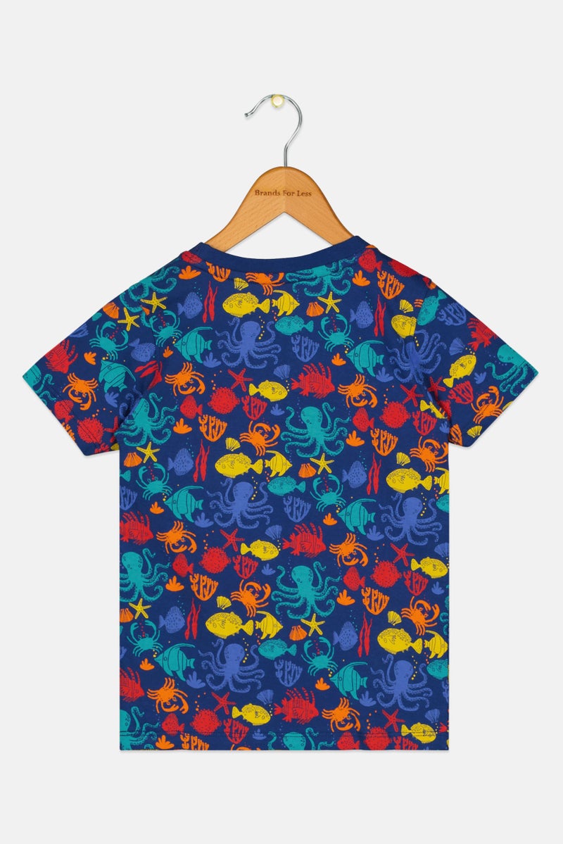 Hamleys تي شيرت قصير الأكمام بألوان متعددة للأولاد الصغار بتصميم جرافيكي، ياقة دائرية - Image 2