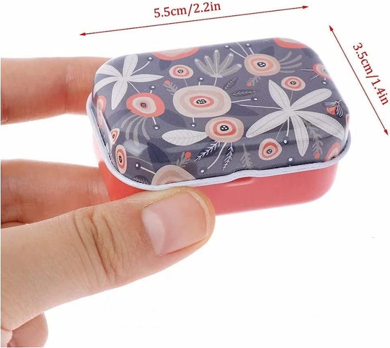 werdecade 8Pcs Mini Flower Tin Trinket Jewelry Organizer Storage Box Decorative Boxes Small Metal Tins with Hinged Lids Portable Box Containers Small Storage Kit (Lemon) - Image 3