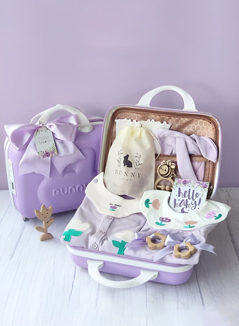 Adorable Premium Bunny Themed Newborn Baby Gift Set With Toys and Rompers for Boys and Girls 12 in 1 - Image 2