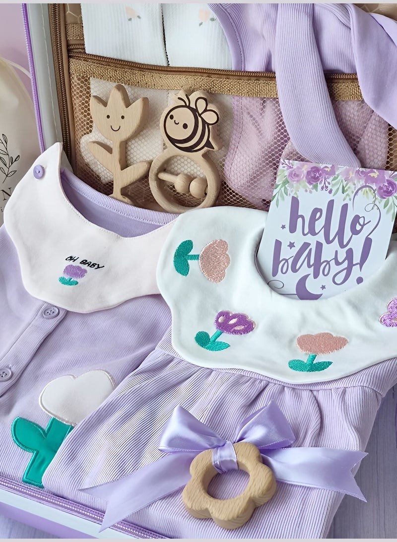 Adorable Premium Bunny Themed Newborn Baby Gift Set With Toys and Rompers for Boys and Girls 12 in 1 - Image 4