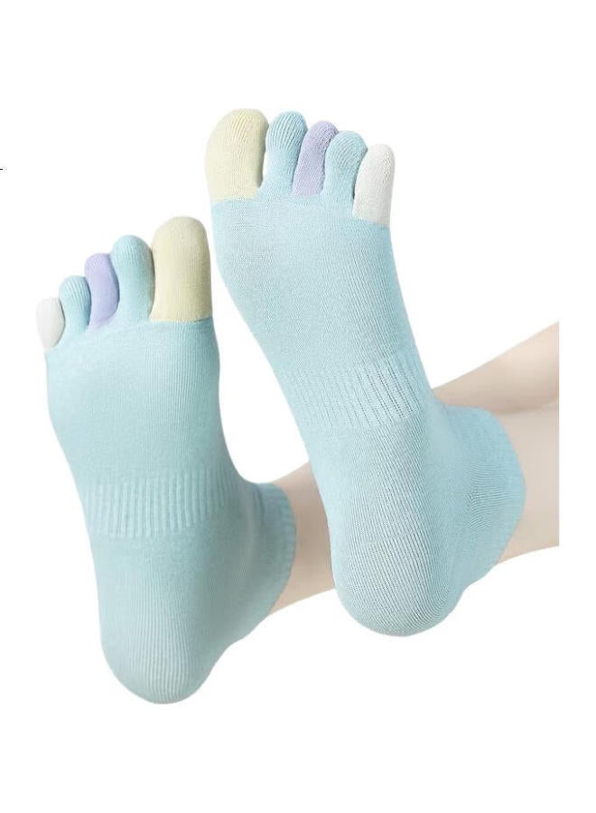 Yimian Women'S Five Toe Socks Summer Thin Short Socks Xinjiang Cotton Antibacterial Odor-Resistant Five-Toe Low-Cut Short Tube Socks 5 Pairs - Image 1