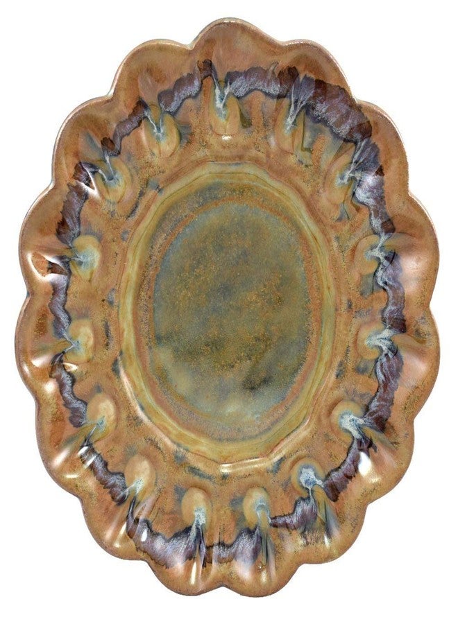 Modern Artisans Tuscan Farmhouse Collection: Stoneware Pottery Deviled Egg Platter, 9.75", American Made - Image 2