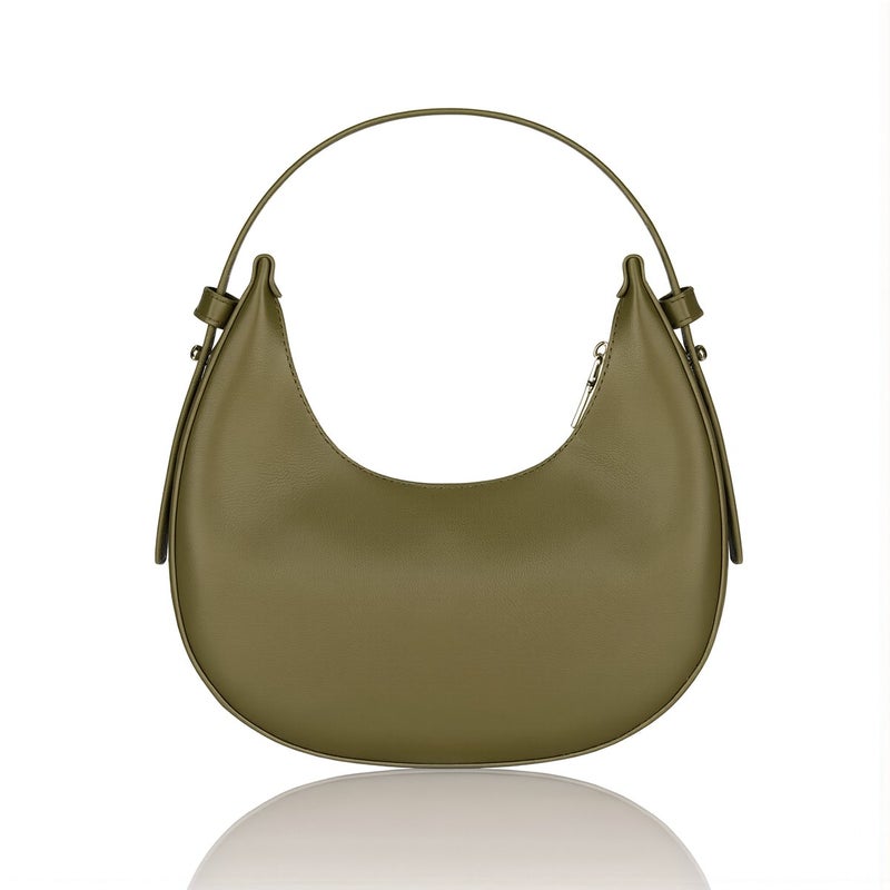 Women Hobo Crescent Leather Handbag Purse Smooth Large Capacity Casual Daily Top Handle Bag - Image 1