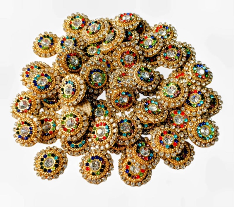 Aditya Creation Designer 15 cm Embroidery Neck sew on Decorative Applique Patches for Clothes Jackets Blouse Saree Decoration Pack of 30Multi  - Image 2