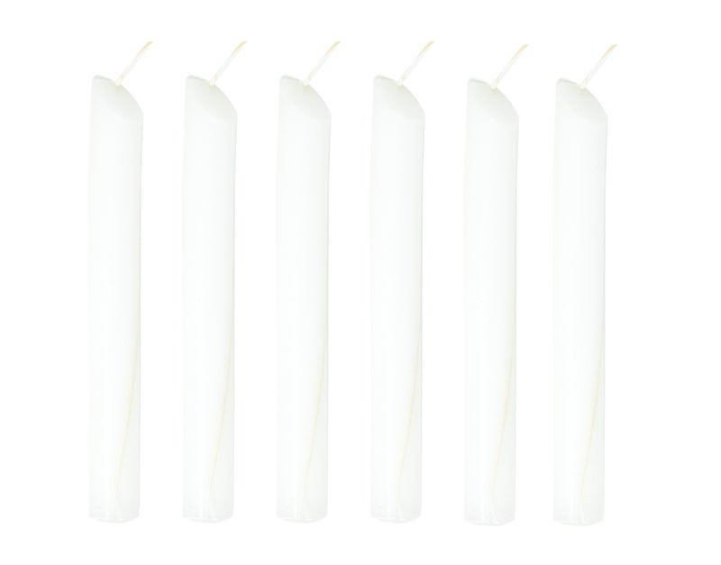 Funny Guy Mugs Solid Color Drip Candle with 30 Minutes Operating Time, Unscented Dripping Candles for Wine Bottles, Decor for Wedding, Event & Party, Pack of 6, White