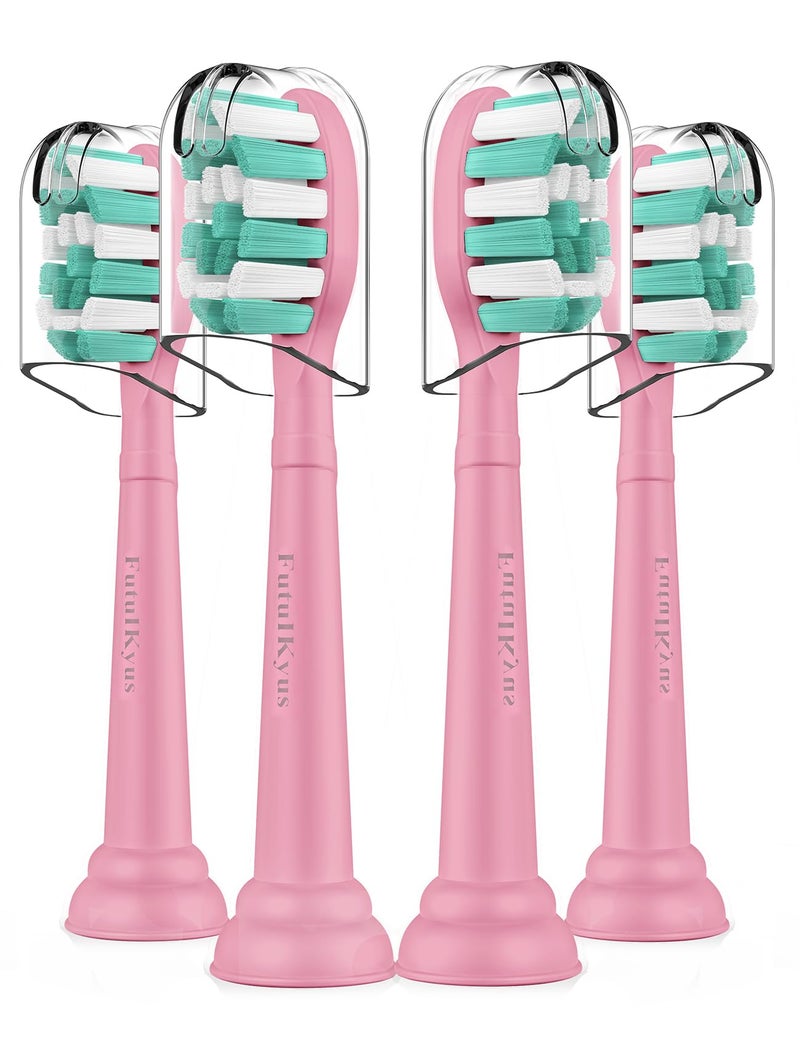 Futulkyus Toothbrush Replacement Heads for Philips Sonicare 4100 5100 Plaque Control Gum Health Simply Clean Electric Brush Head, 4 Pack, Pink - Image 1