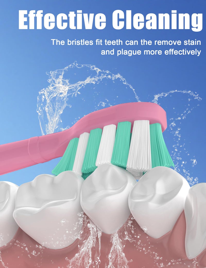 Futulkyus Toothbrush Replacement Heads for Philips Sonicare 4100 5100 Plaque Control Gum Health Simply Clean Electric Brush Head, 4 Pack, Pink - Image 3