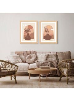 Art Decor Art Decor Framed Fine Art Portrait Print of Boho Neutral Tones Minimalist Wall Décor Set of 2 for Home Living Room Office  - Image 3