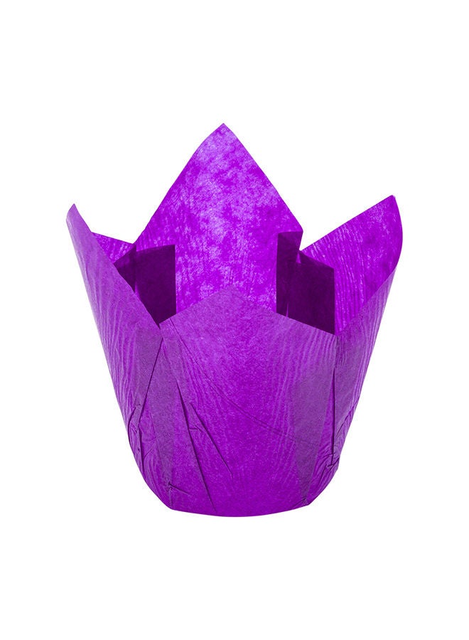 Restaurantware Panificio 4 Ounce Tulip Baking Cups, 200 No Oil Spills Paper Baking Cups - Disposable, Oven-Ready, Purple Paper Muffin Liners, No Burn or Curl, For Weddings, Birthdays, Bridal Showers - Image 4