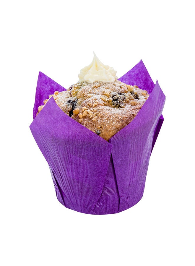 Restaurantware Panificio 4 Ounce Tulip Baking Cups, 200 No Oil Spills Paper Baking Cups - Disposable, Oven-Ready, Purple Paper Muffin Liners, No Burn or Curl, For Weddings, Birthdays, Bridal Showers - Image 5