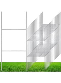 Arabest 30 Pcs H Stakes for Yard Signs 16.5'' x 7'' Heavy Duty Metal H Frame Wire Stakes Weatherproof Metal Holder for 4mm 5mm Corrugated Signs Guidepost Yard  Decoration  - Image 1