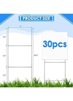 Arabest 30 Pcs H Stakes for Yard Signs 16.5'' x 7'' Heavy Duty Metal H Frame Wire Stakes Weatherproof Metal Holder for 4mm 5mm Corrugated Signs Guidepost Yard  Decoration  - Image 2
