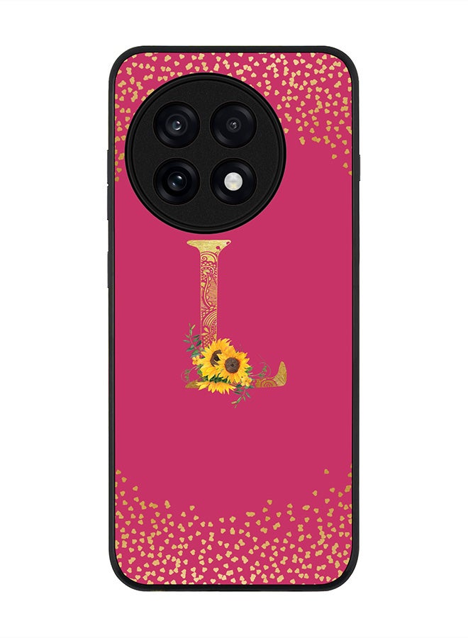 Stylizedd For OnePlus 13R / Ace 5 Pro Case,Slim fit Camera Protection, Shockproof Thin Phone cover  - Custom Floral Monogram - L ( Deep Pink )
