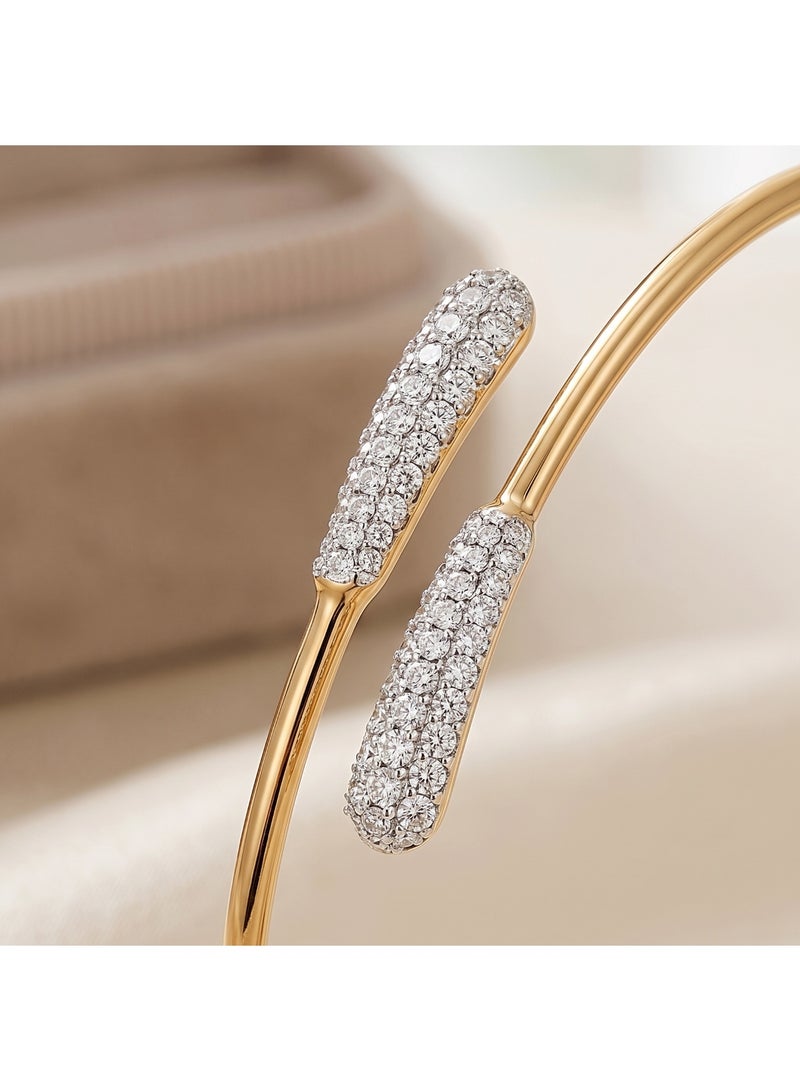 BAFLEH JEWELLERY Designer Natural Diamond Bangle in 18K Gold Finish - Image 2