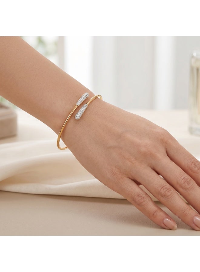 BAFLEH JEWELLERY Designer Natural Diamond Bangle in 18K Gold Finish - Image 3