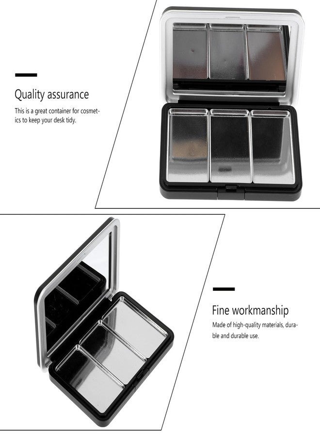 Beaupretty Empty Eyeshadow Palette Eyeshadow Metal Palettes 3 Grids Makeup Blusher Lipstick Box Empty Eyeshadow Pan Cosmetic Storage Container Travel Makeup Organizer Case for Women - Image 2