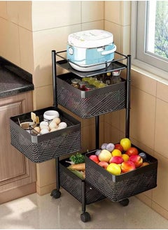 Black 4 Tier Square Basket
