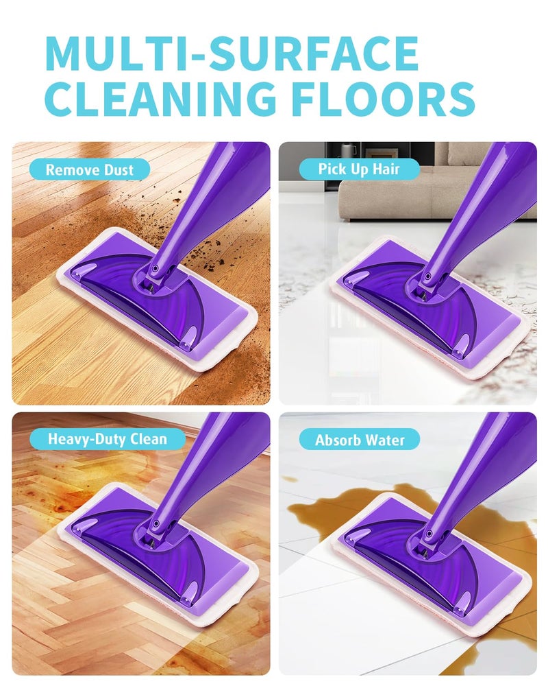 AIR U+ Power Scrubbing Reusable Mop Pads for Swiffer Wet Jet Mops (6 Pack), Wet Jet Refills, Wet Pads Refill, Washable Microfiber Mop Pads for Floor Cleaning Wet Dry Use - Image 4