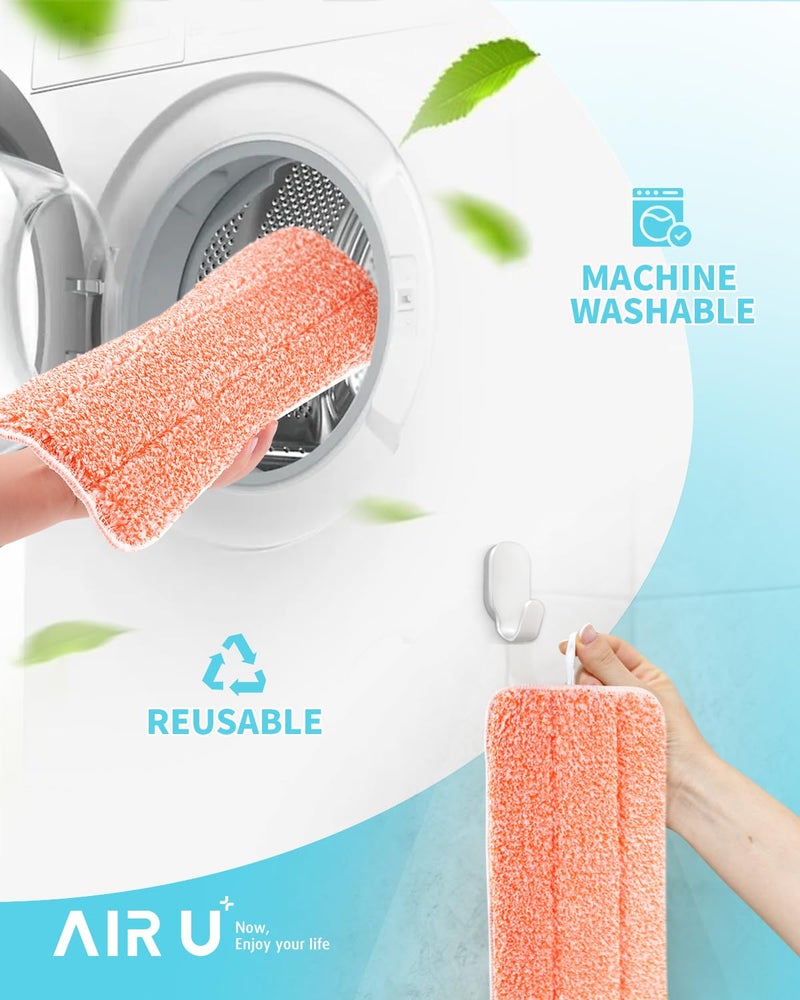AIR U+ Power Scrubbing Reusable Mop Pads for Swiffer Wet Jet Mops (6 Pack), Wet Jet Refills, Wet Pads Refill, Washable Microfiber Mop Pads for Floor Cleaning Wet Dry Use - Image 5