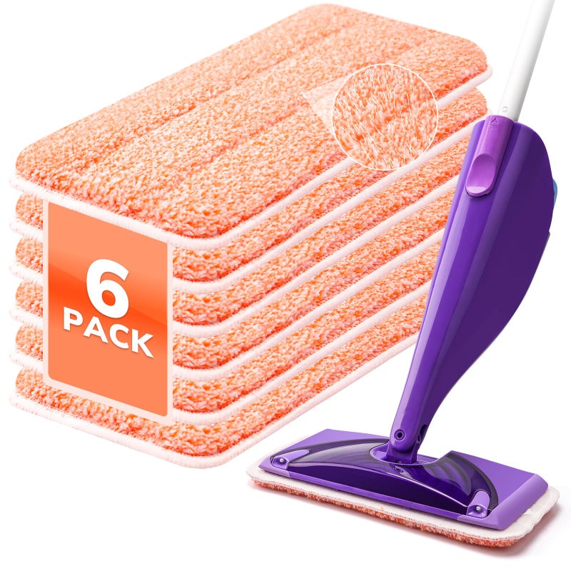 AIR U+ Power Scrubbing Reusable Mop Pads for Swiffer Wet Jet Mops (6 Pack), Wet Jet Refills, Wet Pads Refill, Washable Microfiber Mop Pads for Floor Cleaning Wet Dry Use - Image 1