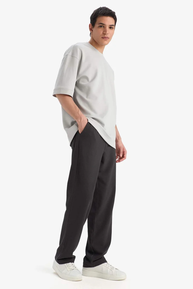 Defacto  Loose Fit Three Pocket Summer Wide Leg Trousers for Men | Best Price UAE