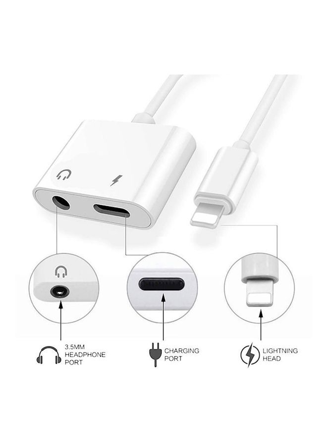 NIBEMINENT 2-In-1 Adapter Converter For iPhone White  - Image 2