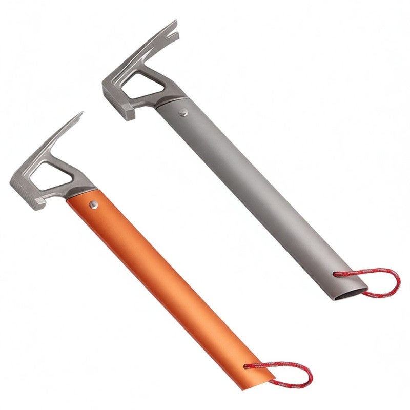 Tent Hammer: Stainless Steel Head & Aluminum Alloy Handle - Multifunctional Nail Tool Bottle Opener - Lightweight Portable Tent Peg Driver for Camping Outdoor Tent Setup - Image 3