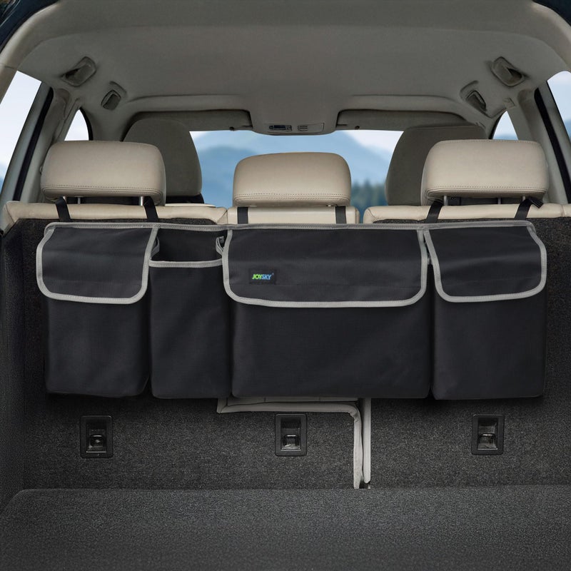 JOYSKY Hanging Trunk Organizer for SUV Backseat Car Storage Bag Large Collapsible Backseat Trunk Organizer with Adjustable Straps Space Saving Car Organization Accessories for Truck MPV Van - Image 2