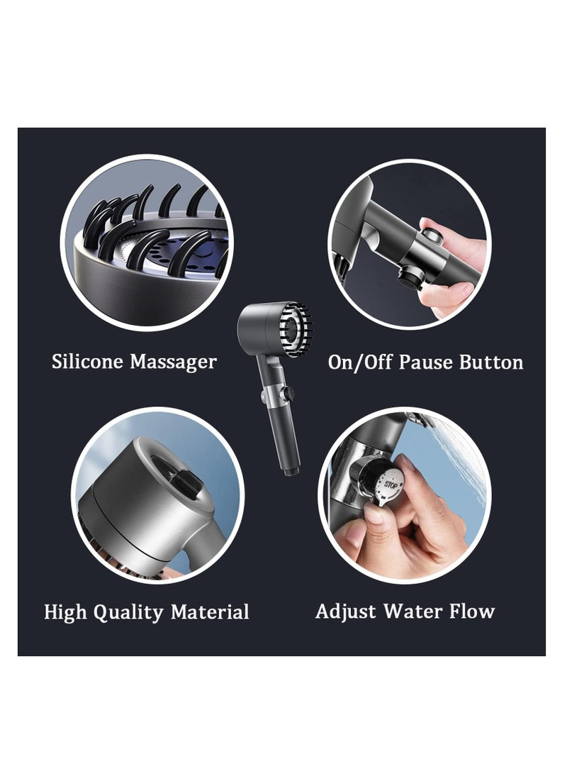 Loquat Shower Head Powerful Flow with Filter, Shower Head High Pressure Water Saving Spray with 3 Modes and Water Stop on Massage Showerhead for Adults Children Pets Home, and Gym Use - Image 4