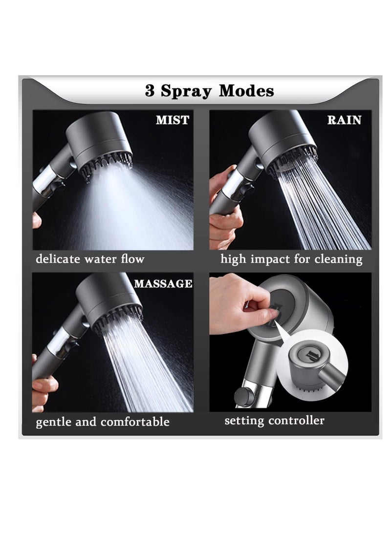 Loquat Shower Head Powerful Flow with Filter, Shower Head High Pressure Water Saving Spray with 3 Modes and Water Stop on Massage Showerhead for Adults Children Pets Home, and Gym Use - Image 3