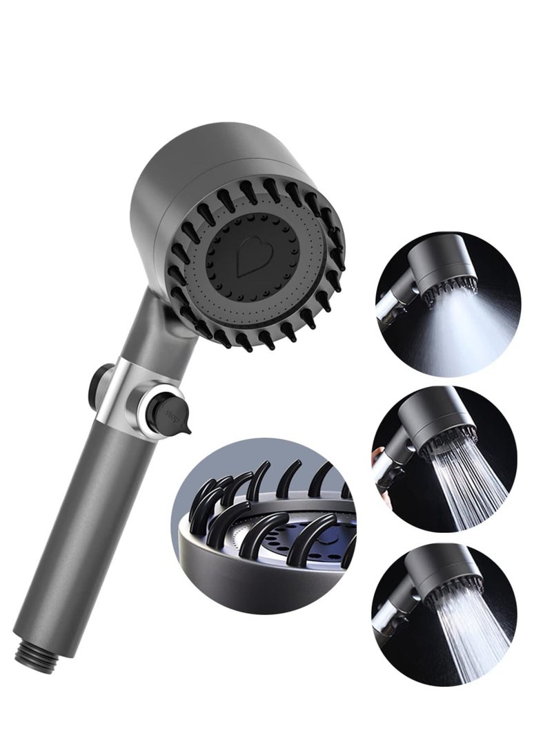 Loquat Shower Head Powerful Flow with Filter, Shower Head High Pressure Water Saving Spray with 3 Modes and Water Stop on Massage Showerhead for Adults Children Pets Home, and Gym Use - Image 1