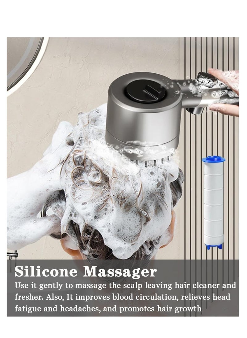 Loquat Shower Head Powerful Flow with Filter, Shower Head High Pressure Water Saving Spray with 3 Modes and Water Stop on Massage Showerhead for Adults Children Pets Home, and Gym Use - Image 2