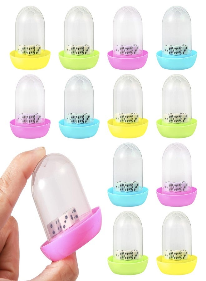 Miaopen 12 Pack Mini Dice Cup Set，Party Favors for Adults Kids Toddlers, Plastic Shaker Dice Game，Shaker Cup Desk Toys, Classroom Rewards, Carnival Prizes, Goodie Bag Stuffers, Treasure Box, Pinata Fillers - Image 1