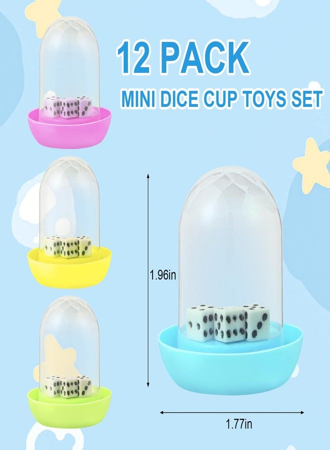 Miaopen 12 Pack Mini Dice Cup Set，Party Favors for Adults Kids Toddlers, Plastic Shaker Dice Game，Shaker Cup Desk Toys, Classroom Rewards, Carnival Prizes, Goodie Bag Stuffers, Treasure Box, Pinata Fillers - Image 2
