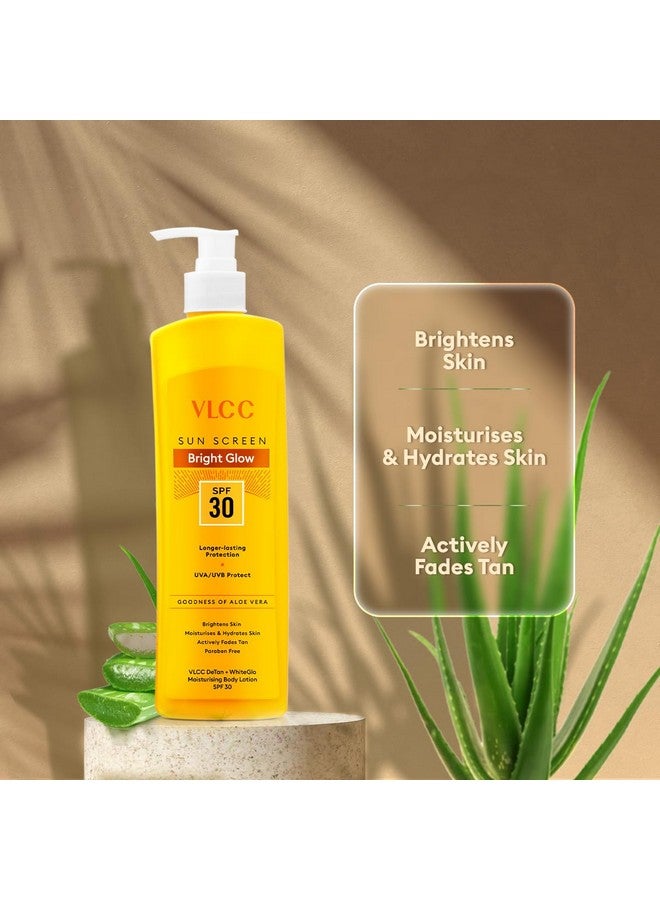 VLCC DeTan + WhiteGlo Moisturising Body Lotion SPF 30 PA+++ - 350ml | Brightens and Moisturises skin | With Cocoa, Shea Butter, Aloe Vera, and Almond Oil. - Image 4