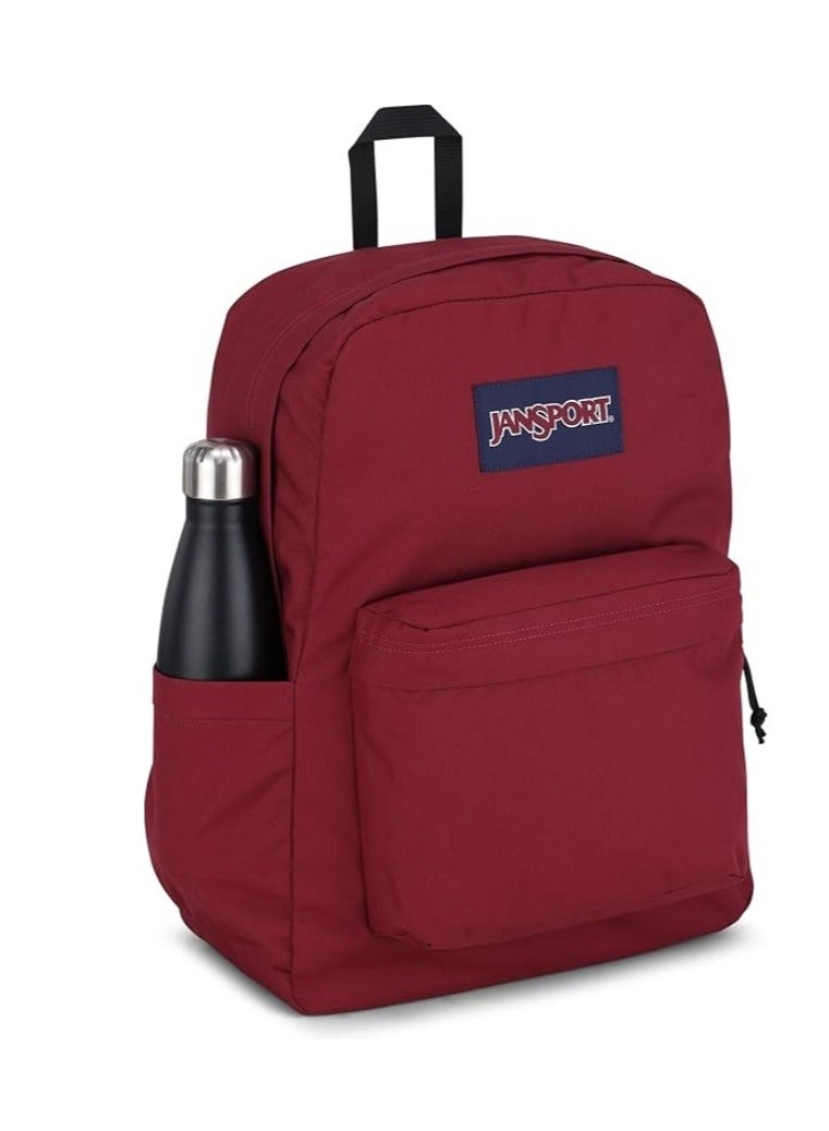 JANSPORT حقيبة ظهر سوبر بريك الصلبة باللون الأحمر - Image 2