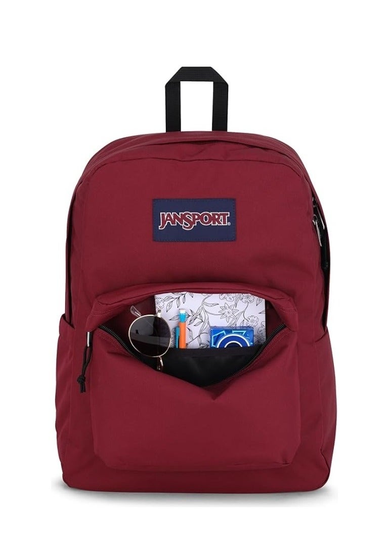 JANSPORT حقيبة ظهر سوبر بريك الصلبة باللون الأحمر - Image 5