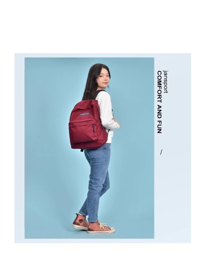 JANSPORT حقيبة ظهر سوبر بريك الصلبة باللون الأحمر - Image 4