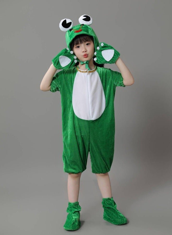 Frog Cosplay Costume Set, Kid Frog One-piece Clothing, Hat, Gloves,Foot Muffs - Image 2
