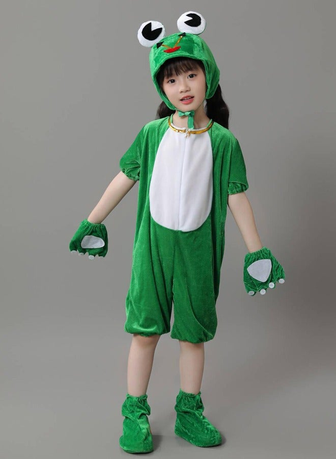 Frog Cosplay Costume Set, Kid Frog One-piece Clothing, Hat, Gloves,Foot Muffs - Image 3